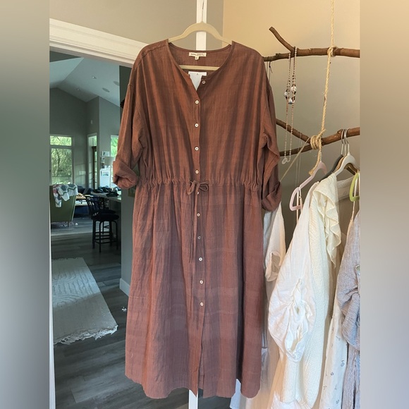 NWT MAIWA Handwoven organic cotton dress M/L -oversized - Picture 2 of 8